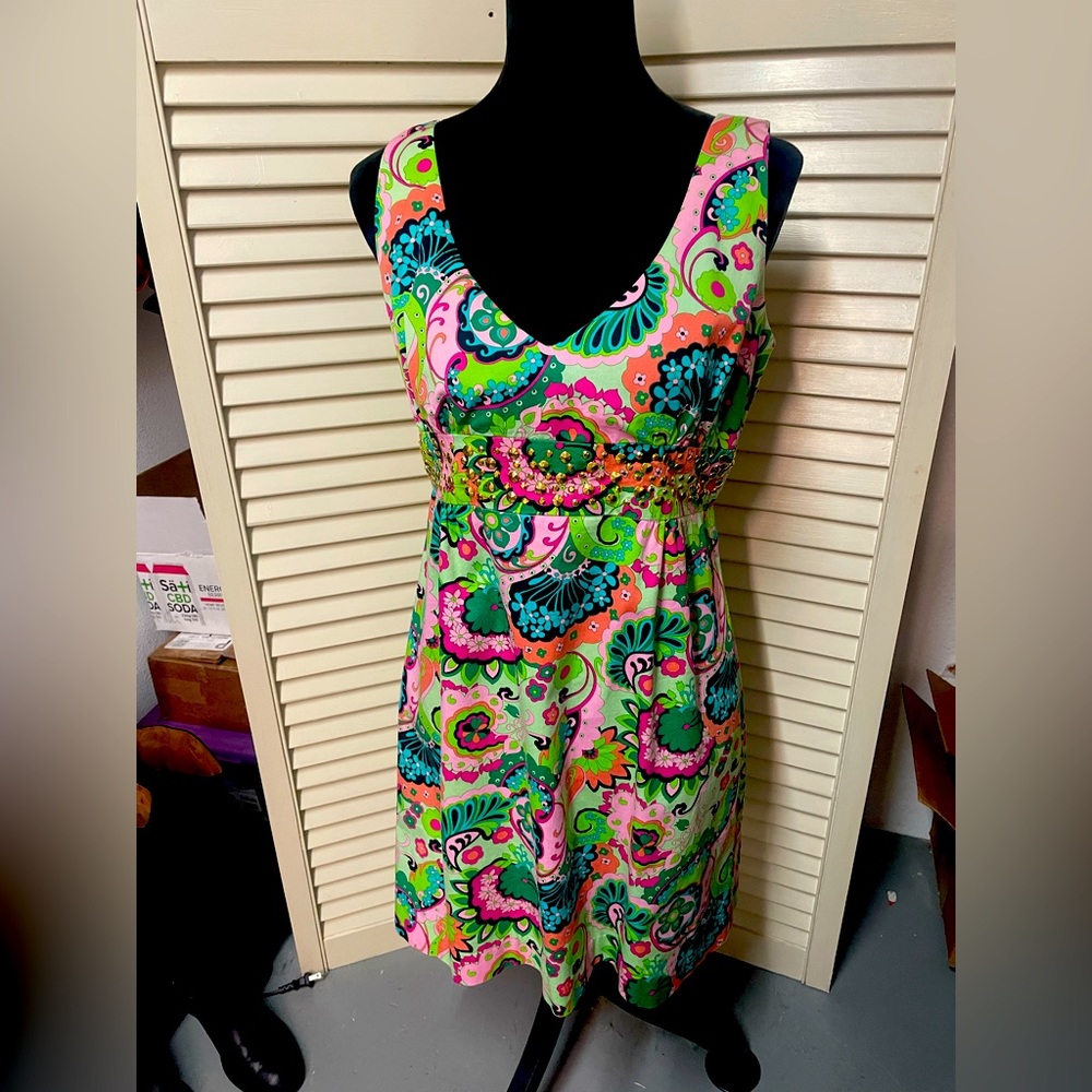Marciano sleeveless dress with gold studded waist M